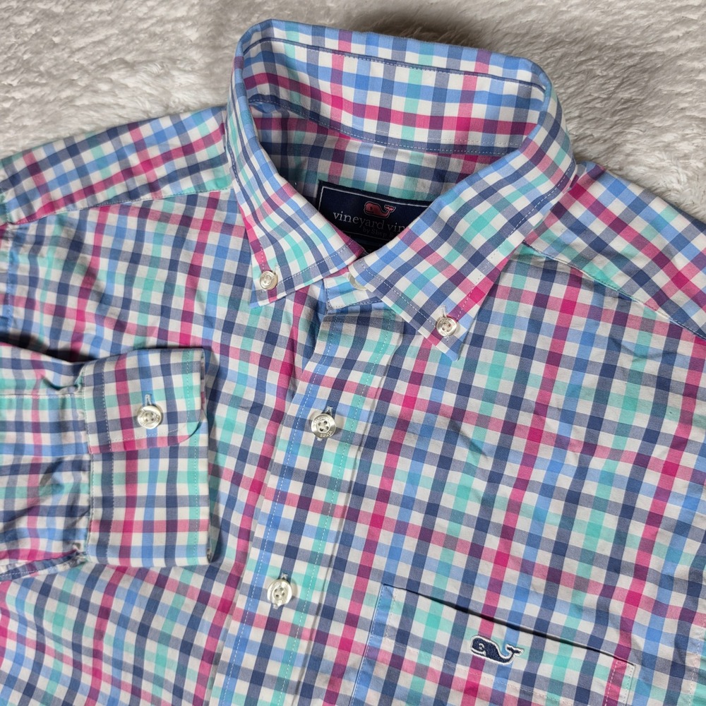Vineyard Vines Classic Fit Tucker Mens XS Multi Gingham L/S Button Up 1W1757